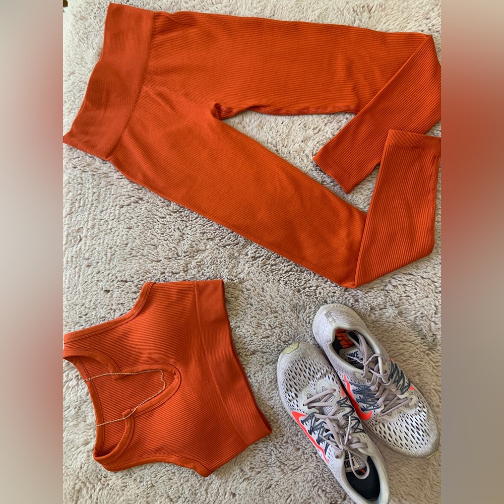 Orange (active wear) top and bottom